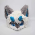 Fursuit Head With Two Horns Cosplay Furry