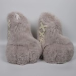 Grey Cosplay Animals Fursuit Paws Shoes Furry Boots Costume