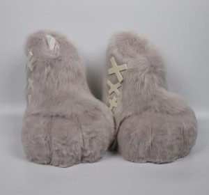 Grey Cosplay Animals Fursuit Paws Shoes Furry Boots Costume